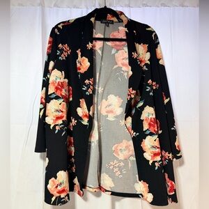 Slinky Brand Floral Jacket with Black and Pink Accents